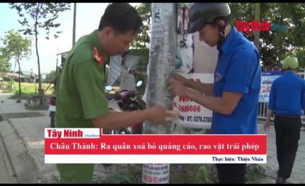 Châu Thành: Ra quân xoá bỏ quảng cáo, rao vặt trái phép