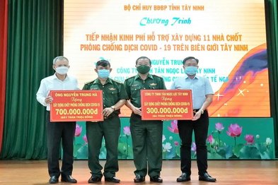 Biên phòng Tây Ninh: Tiếp nhận hơn 1 tỷ đồng xây dựng 11 nhà chốt phòng, chống dịch Covid-19 trên tuyến biên giới