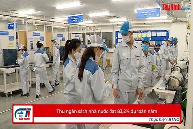 Thu ngân sách nhà nước đạt 83,2% dự toán năm