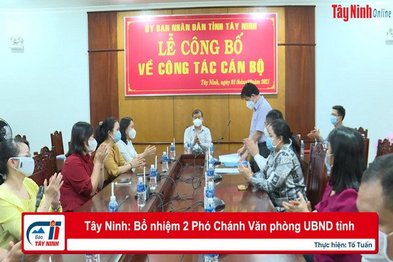 Tây Ninh: Bổ nhiệm 2 Phó Chánh Văn phòng UBND tỉnh