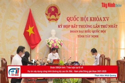 Đoàn ĐBQH tỉnh: Thảo luận tại tổ về Dự án xây dựng công trình đường bộ cao tốc Bắc - Nam phía Đông giai đoạn 2021-2025