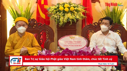 Ban Trị sự Giáo hội Phật giáo Việt Nam tỉnh thăm, chúc tết Tỉnh uỷ