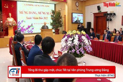 Tổng Bí thư gặp mặt, chúc Tết tại Văn phòng Trung ương Đảng