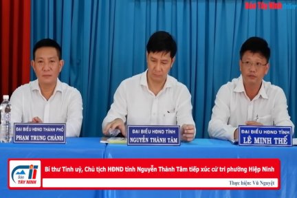 Bí thư Tỉnh uỷ, Chủ tịch HĐND tỉnh Nguyễn Thành Tâm tiếp xúc cử tri phường Hiệp Ninh