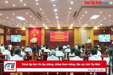 Thành lập Ban Chỉ đạo phòng, chống tham nhũng, tiêu cực tỉnh Tây Ninh