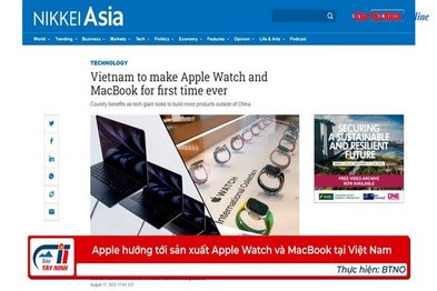 Apple hướng tới sản xuất Apple Watch và MacBook tại Việt Nam