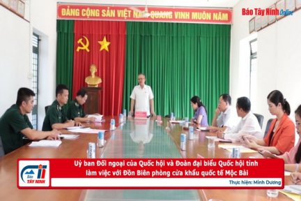 Uỷ ban Đối ngoại của Quốc hội và Đoàn đại biểu Quốc hội tỉnh làm việc với Đồn Biên phòng cửa khẩu quốc tế Mộc Bài