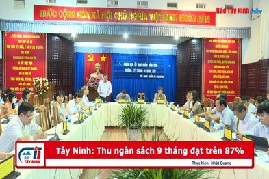 Tây Ninh: Thu ngân sách 9 tháng đạt trên 87%