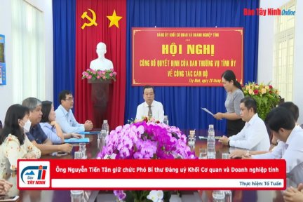 Ông Nguyễn Tiến Tân giữ chức Phó Bí thư Đảng uỷ Khối Cơ quan và Doanh nghiệp tỉnh