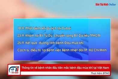 Thông tin về bệnh nhân đầu tiên mắc bệnh đậu mùa khỉ tại Việt Nam