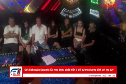 Đột kích quán Karaoke lúc nửa đêm, phát hiện 9 đối tượng dương tính với ma tuý