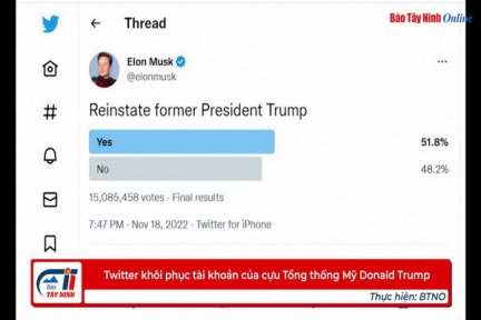 Twitter khôi phục tài khoản của cựu Tổng thống Mỹ Donald Trump