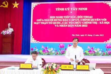 Tây Ninh: Người đứng đầu cấp uỷ, chính quyền tiếp xúc, đối thoại với MTTQ, các tổ chức chính trị - xã hội và nhân dân năm 2022