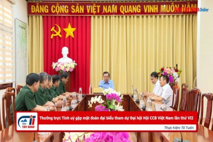 Thường trực Tỉnh uỷ  gặp mặt đoàn đại biểu tham dự Đại hội Hội CCB Việt Nam lần thứ VII