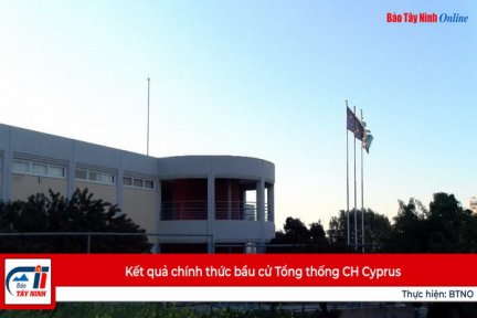 Kết quả chính thức bầu cử Tổng thống CH Cyprus