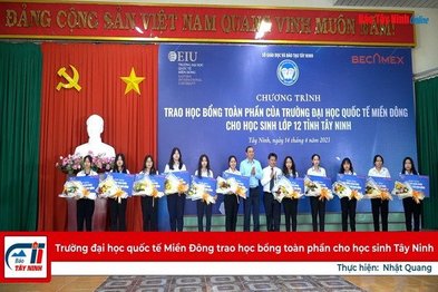 Trường đại học quốc tế Miền Đông trao học bổng toàn phần cho học sinh Tây Ninh