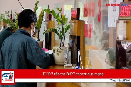 Từ 10.7 cấp thẻ BHYT cho trẻ qua mạng