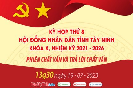 Trực tiếp Phiên Chất vấn tại Kỳ họp thứ Tám HĐND tỉnh Tây Ninh khóa X, nhiệm kỳ 2021-2026