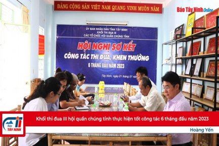 Khối thi đua III hội quần chúng tỉnh thực hiện tốt công tác 6 tháng đầu năm 2023