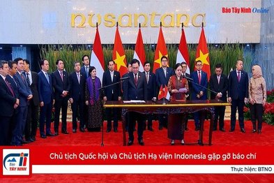 Chủ tịch Quốc hội và Chủ tịch Hạ viện Indonesia gặp gỡ báo chí