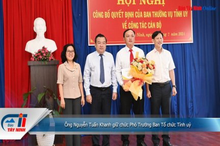 Ông Nguyễn Tuấn Khanh giữ chức Phó Trưởng Ban Tổ chức Tỉnh uỷ