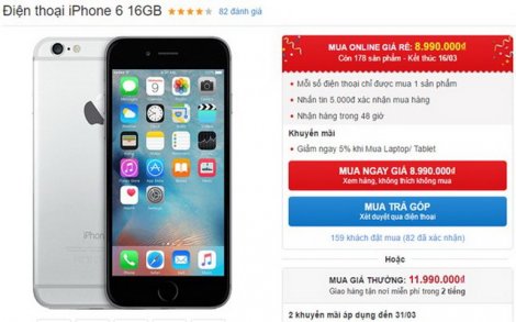 iPhone 6 16 GB giảm giá 3 triệu đón bản 32 GB