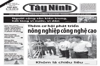 Điểm báo in Tây Ninh ngày 06.10.2018