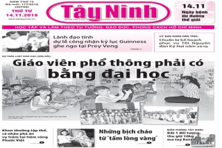 Điểm báo in Tây Ninh ngày 14.11.2018