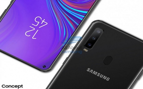 Đã có ảnh kết xuất đồ họa của Galaxy A8s với màn hình thế hệ mới