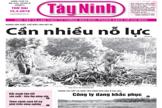 Điểm báo in Tây Ninh ngày 15.04.2019