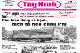 Điểm báo in Tây Ninh ngày 09.08.2019