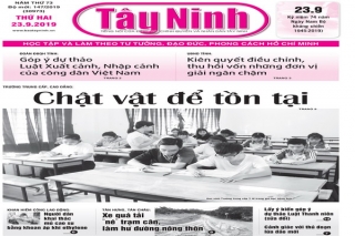 Điểm báo in Tây Ninh ngày 23.09.2019