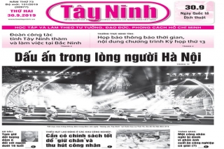 Điểm báo in Tây Ninh ngày 30.09.2019