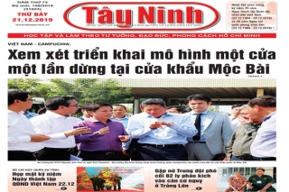 Điểm báo in Tây Ninh ngày 21.12.2019