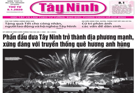 Điểm báo in Tây Ninh ngày 08.01.2020