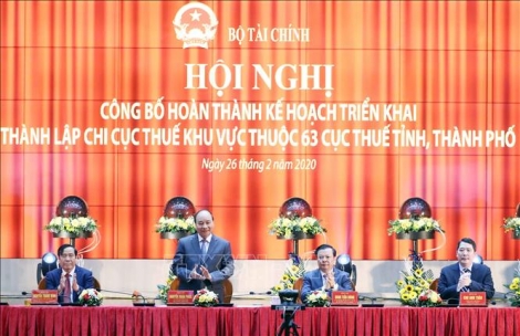 Thủ tướng dự Hội nghị công bố hoàn thành kế hoạch triển khai thành lập Chi cục thuế khu vực thuộc 63 Cục thuế tỉnh, thành phố