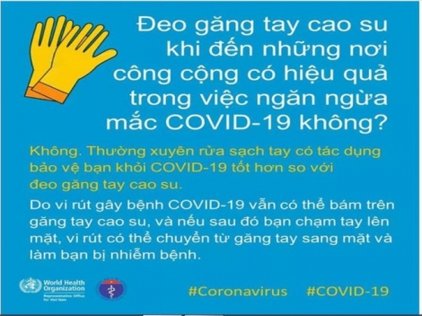 Đeo găng tay góp phần phòng COVID-19