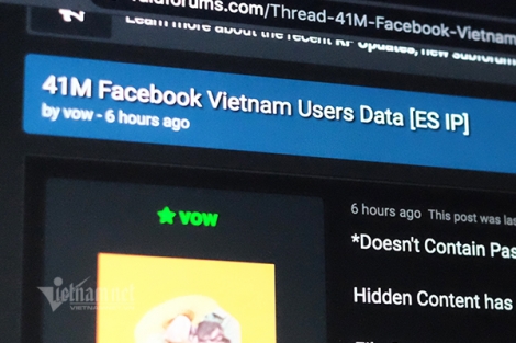 Lộ thông tin tài khoản 41 triệu người dùng Facebook Việt Nam?