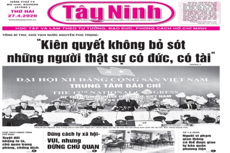 Điểm báo in Tây Ninh ngày 27.4.2020