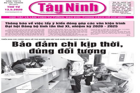 Điểm báo in Tây Ninh ngày 13.5.2020