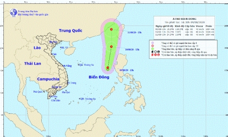 Áp thấp nhiệt đới giật cấp 8 trên biển Đông