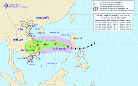 Bão Goni đã vào Biển Đông, thành bão số 10 mạnh cấp 9, giật cấp 12