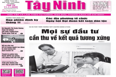 Điểm báo in Tây Ninh ngày 11.11.2020