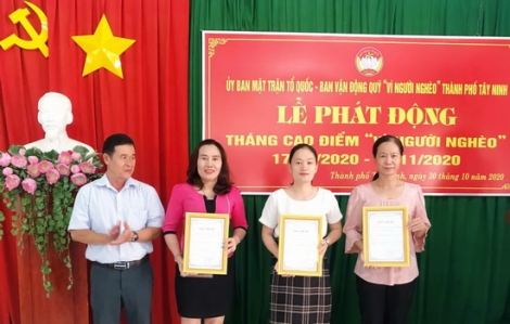 Tháng cao điểm “Vì người nghèo” năm 2020: TP. Tây Ninh vận động được 492 triệu đồng