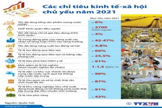 Các chỉ tiêu kinh tế-xã hội chủ yếu năm 2021