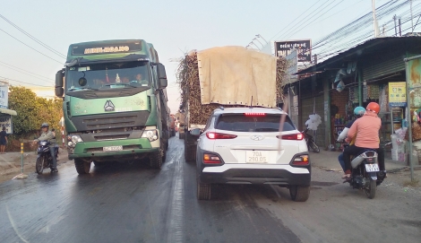 Ùn tắc giao thông trên Quốc lộ 22B đoạn qua địa phận huyện Châu Thành