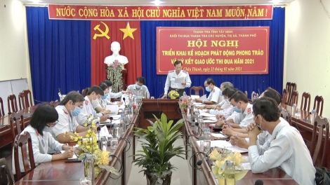 Khối thi đua thanh tra các huyện, thị xã, thành phố: Ký kết giao ước thi đua năm 2021