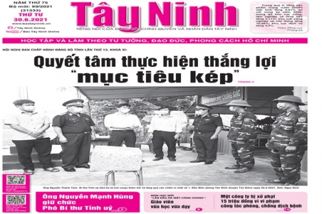 Điểm báo in Tây Ninh ngày 30.06.2021