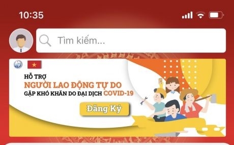 Triển khai ứng dụng đăng ký hỗ trợ lao động tự do gặp khó khăn do dịch bệnh Covid-19