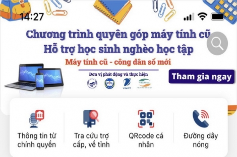 Quyên góp máy tính đã qua sử dụng để hỗ trợ cho học sinh nghèo học tập